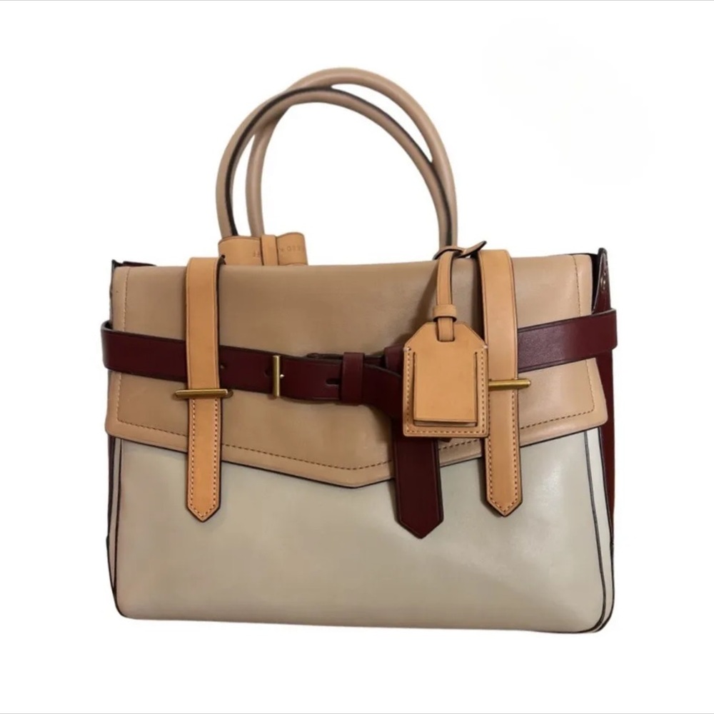 REED KRAKOFF BOXER Women's Handbag Tote Beige/Maroon Combo
